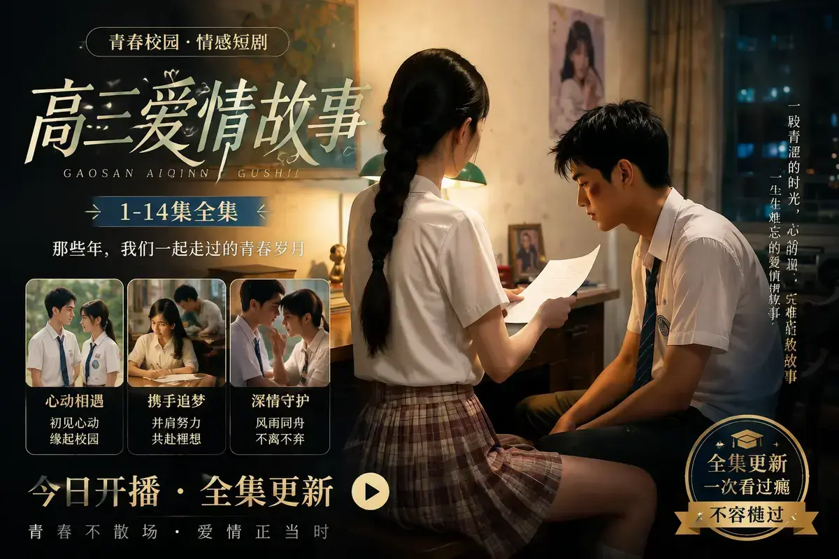 AI短剧《AI短剧：B中爱情故事》全集免费看_相识篇_暗恋篇-4K超清未删减版-夸克网盘极速秒存-极光影院在线播放带你重返十七岁